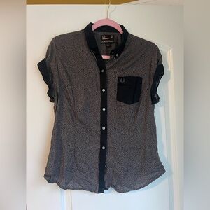 Amy Winehouse Fred Perry Women’s Button Down Leopard Print